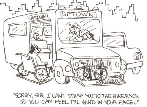 'Sorry, sir, I can't strap you to the bike rake so you can feel rhe wind in your face...'