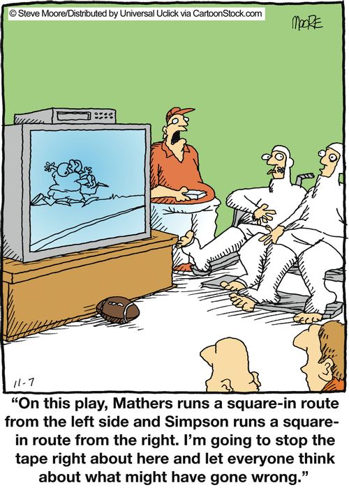 'On this play, Mathers runs a square-in route from the left side and Simpson runs a square-in route from the right...'