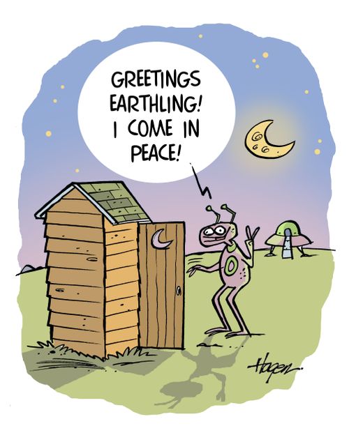 'Greetings Earthling! I come in peace!'