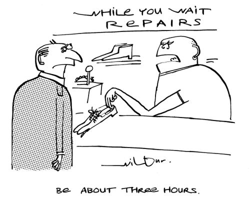 'Be about three hours.'