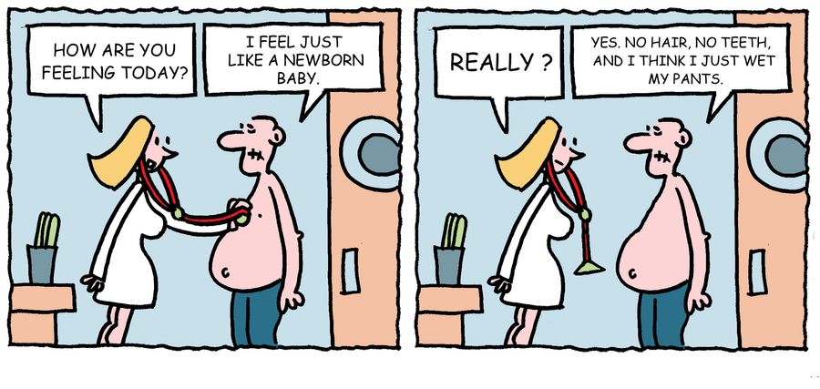 'I feel just like a newborn baby. . . Yes, no hair, no teeth, and I think I just wet my pants.'