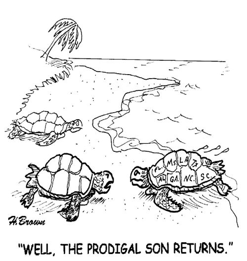 'Well, the prodigal son returns.'