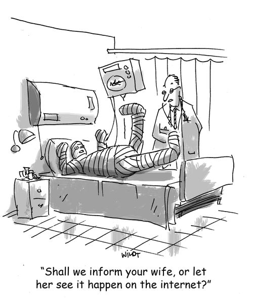'Shall we inform your wife, or let her see it happen on the internet?'
