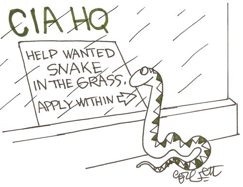 CIA HQ: Help wanted...Snake in the grass.  Apply within.