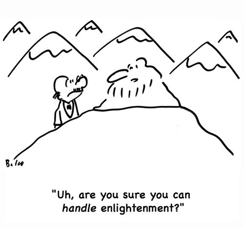 'Uh, are you sure you can handle enlightenment?'
