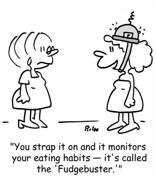 'You strap it on and it monitors your eating habits -- it's called the 'Fudgebuster.''