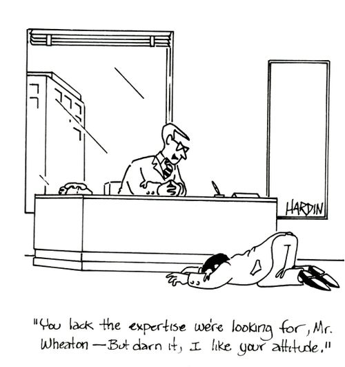 'You lack the expertise we're looking for, Mr Wheaton - but darn it, I like your attitude.'