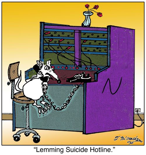 Lemming Suicide Hotline.