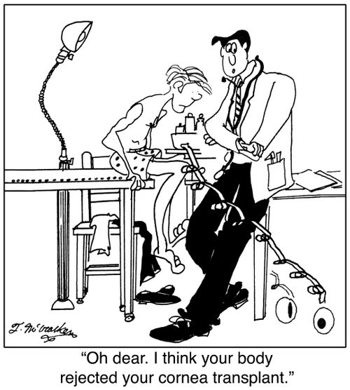 Oh dear. I think your body rejected your cornea transplant.