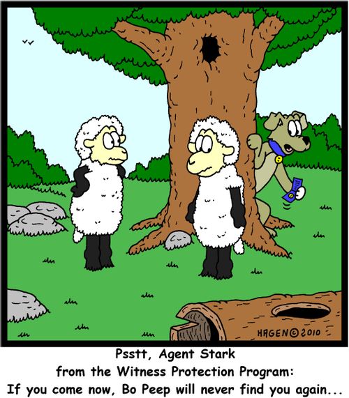 'Psstt, Agent Stark from the Witness Protection Program: If you come now, Bo Peep will never find you again...'