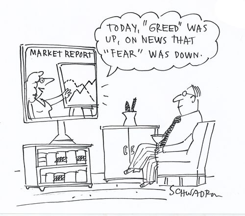 'Today 'greed' was up, on news that 'fear' was down.'