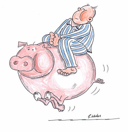 Man riding a pig