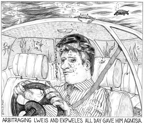 'Arbitraging lweis and ekpweles all day gave him agnosia.'
