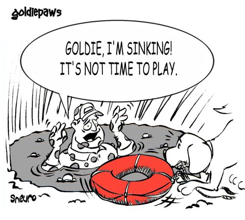 Goldie, I'm sinking! It's not time to play.