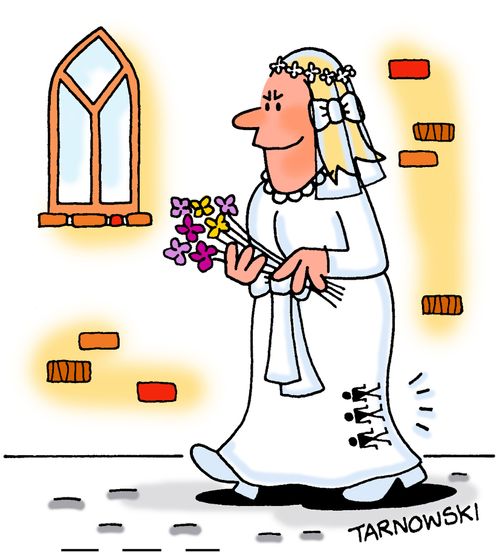 Bride keeping score.