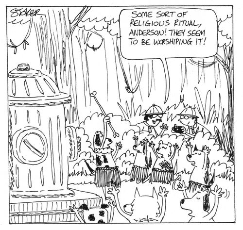 'Some sort of religious ritual, Anderson! They seem to be worshiping it!'
