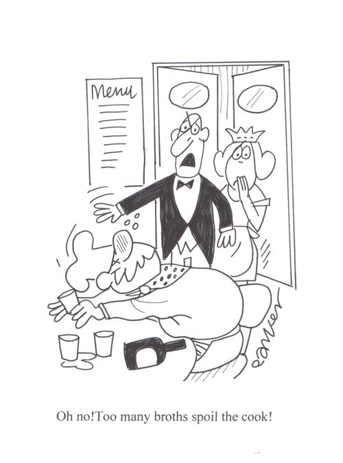 'Oh no!Too many broths spoil the cook!'