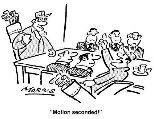 'Motion seconded!' (golfers)