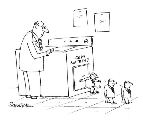 Copy Machine Reproduces Men