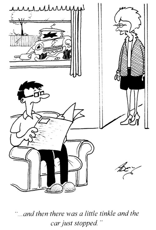 '...and then there was a little tinkle and the car just stopped.'