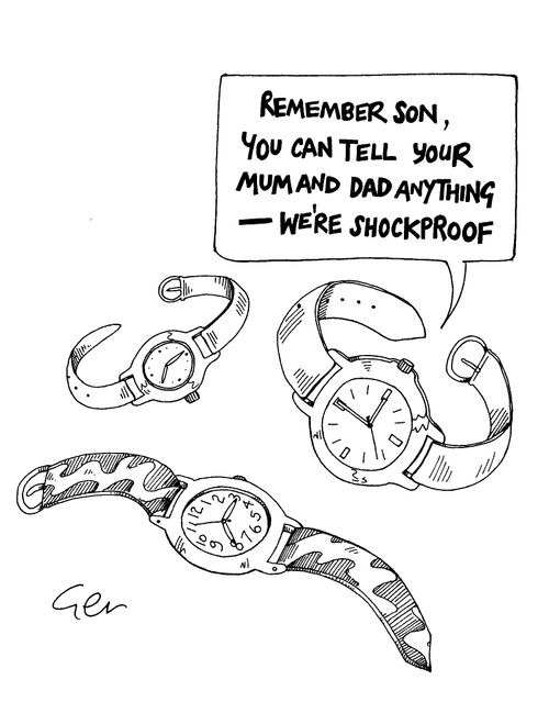 "Remember son, you can tell your mum and dad anything, we're shockproof."