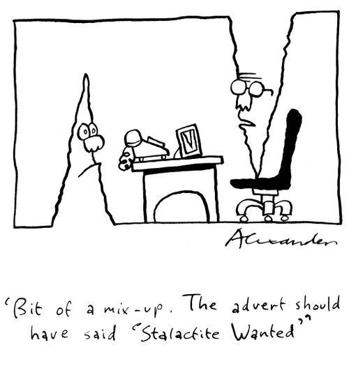 Bit of a mix-up. The advert should have said 'Stalactite wanted'