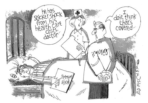 "He has sticker shock from his health care costs, doctor..."