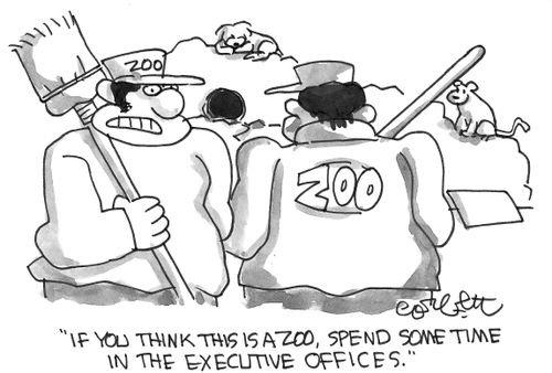 'If you think this is a zoo, spend some time in the executive offices.'