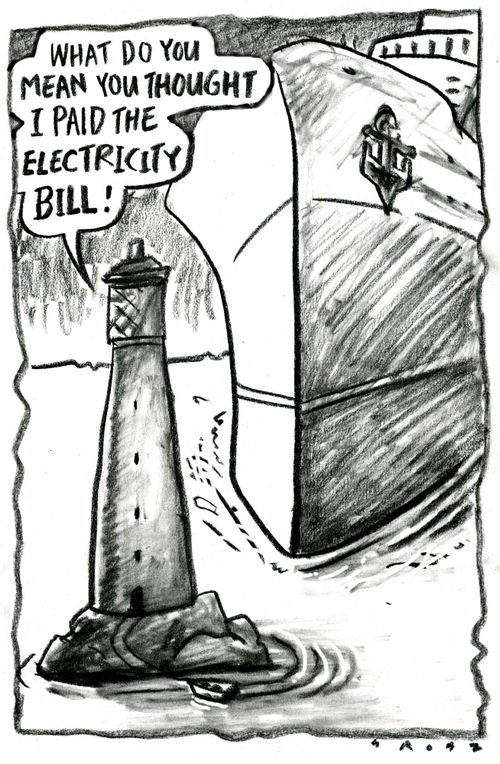'What do you mean you though I paid the electricity bill!'