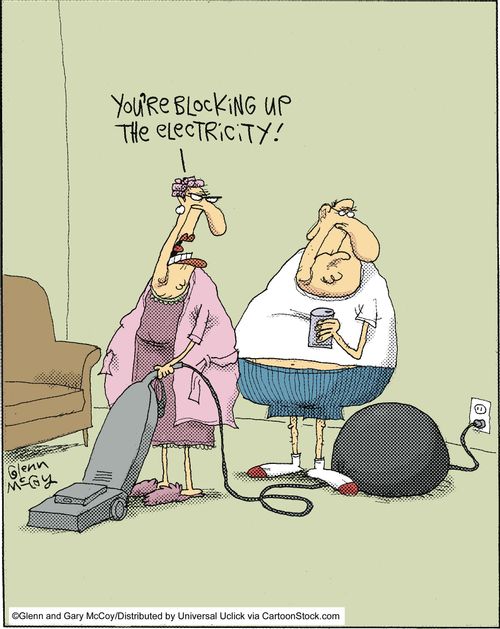 'You're blocking up the electricity!'