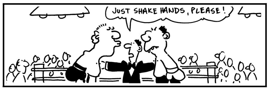 'Just shake hands please.'