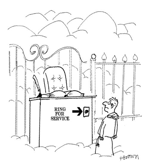 Heavenly Gates left unattended: 'Ring for Service.'