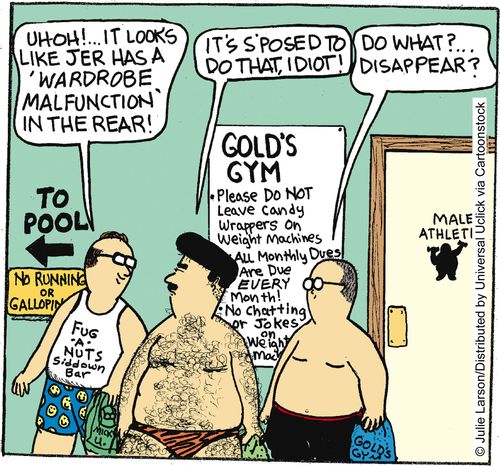 'Uh-oh! Looks like Jer has a wardrobe malfunction in the rear!'