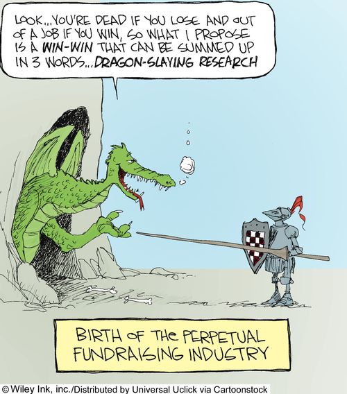 Birth of the Perpetual Fundraising Industry.