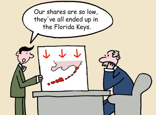 'Our shares are so low, they're all ended up in the Florida Keys.'