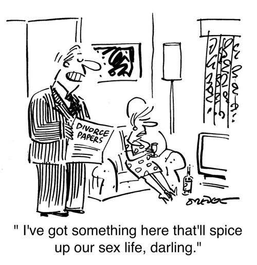 'I've got something here that'll spice up our sex life, darling.'