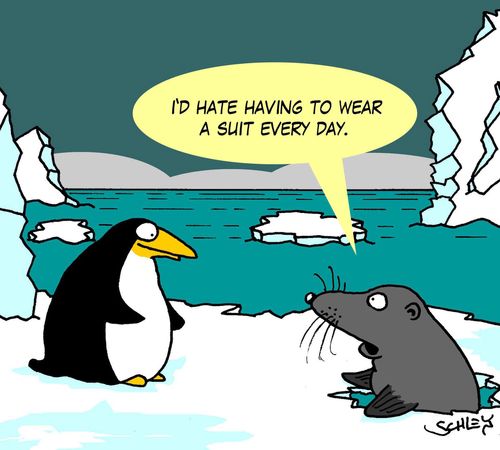 'I'd hate having to wear a suit every day.'