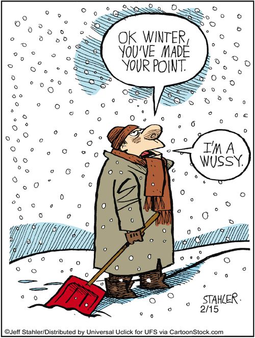 'Ok winter, you've made your point...I'm a wussy.'