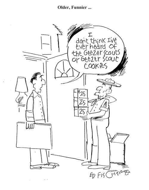 'I don't think I've ever heard of the Geezer Scouts or Geezer Scout cookies.'