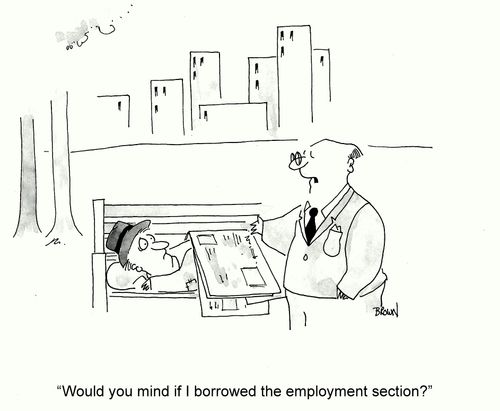 'Would you mind if I borrowed the employment section?'