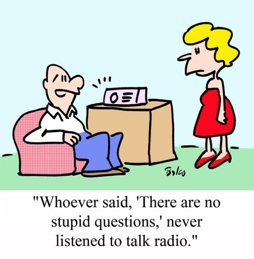 'Whoever said, 'There are no stupid questions,' never listened to talk radio.'