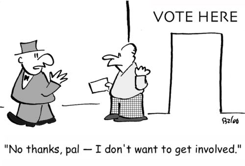 'No, thanks, pal -- I don't want to get involved.'