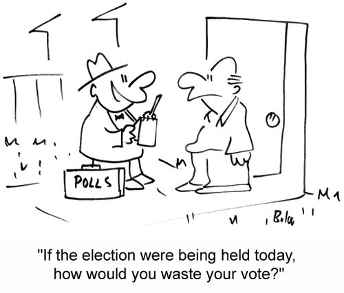 'if the election were being held today, how would you waste your vote?'
