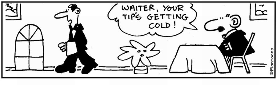 'Waiter, your tip's getting cold.'