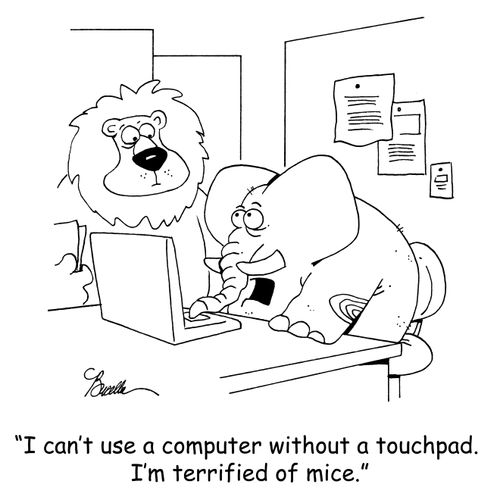 'I can't use a computer without a touchpad. I'm terrified of mice.'