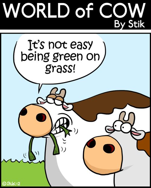 'It's not easy being green on grass!'