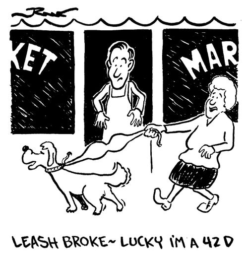Leash broke - lucky I'm a 42D