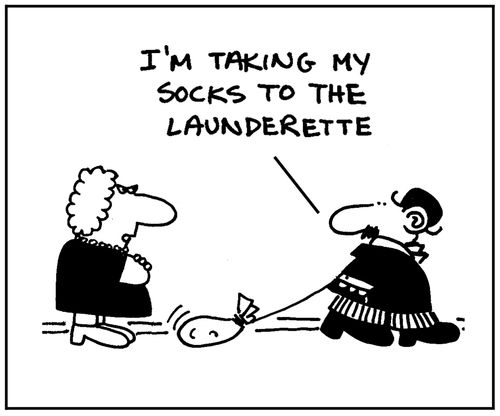 'I'm taking my socks to the launderette.'