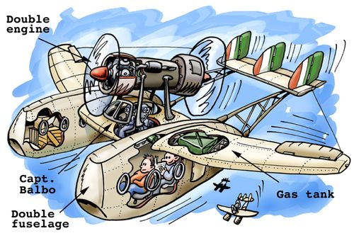 Captain Balbo and his Marchetti seaplane.