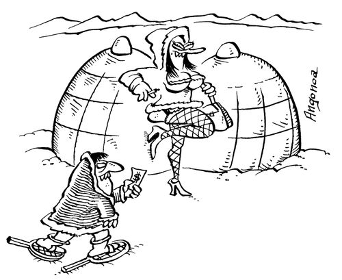 Eskimo approaching eskimo prostitute